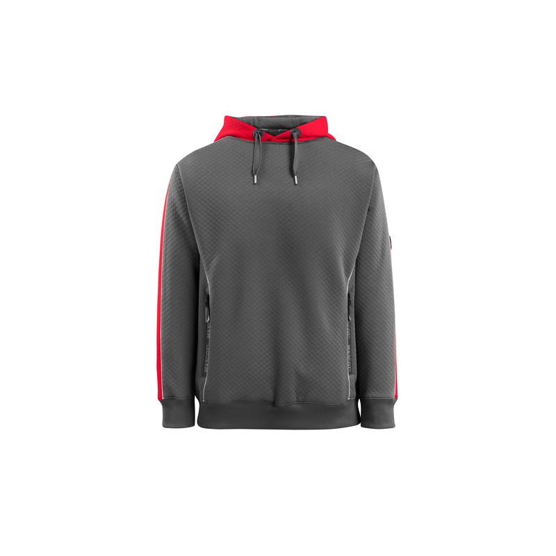 Sweat capuche avec contraste réfléchissants texture gaufrée coupe moderne