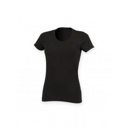 Tee-Shirt stretch Col V Femme