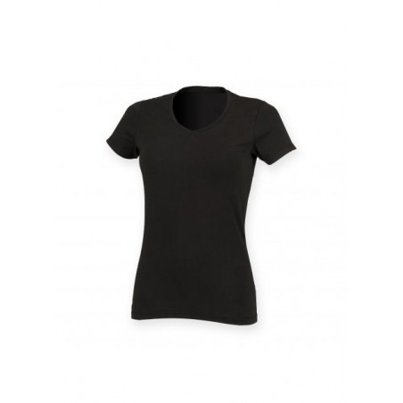Tee-Shirt stretch Col V Femme